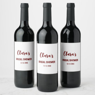 thank you bridal shower add name text party sign wine label