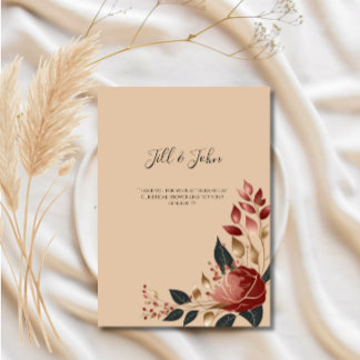 Thank you Bridal Shower Card Modern Rose