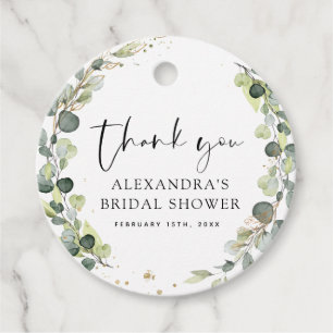 Thank You Bridal Shower Eucalyptus Greenery Favour Tags