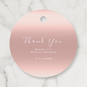 Thank You Bridal Shower Sweet 16th Ombre Blush Favour Tags