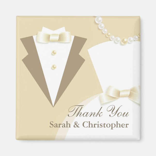 Thank You Bride & Groom Wedding Magnet (Front)