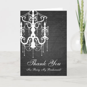 Thank You Bridesmaid Chandelier Black
