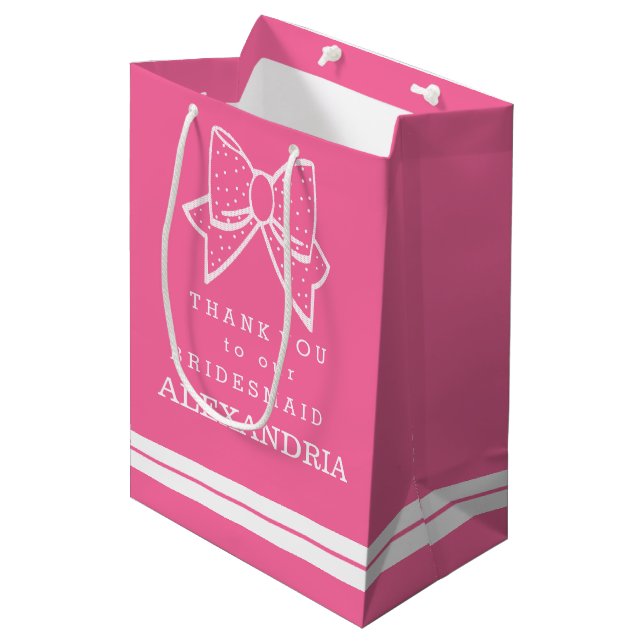Thank You Bridesmaid Customise The Colour Medium Gift Bag (Front Angled)
