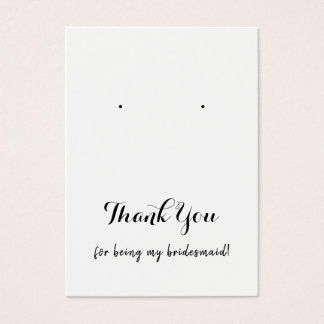 Thank You Bridesmaid Earring Display Cards