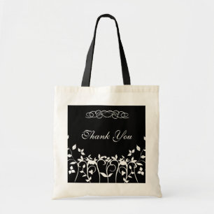 Thank You Bridesmaid Gift Bag - Black White Floral