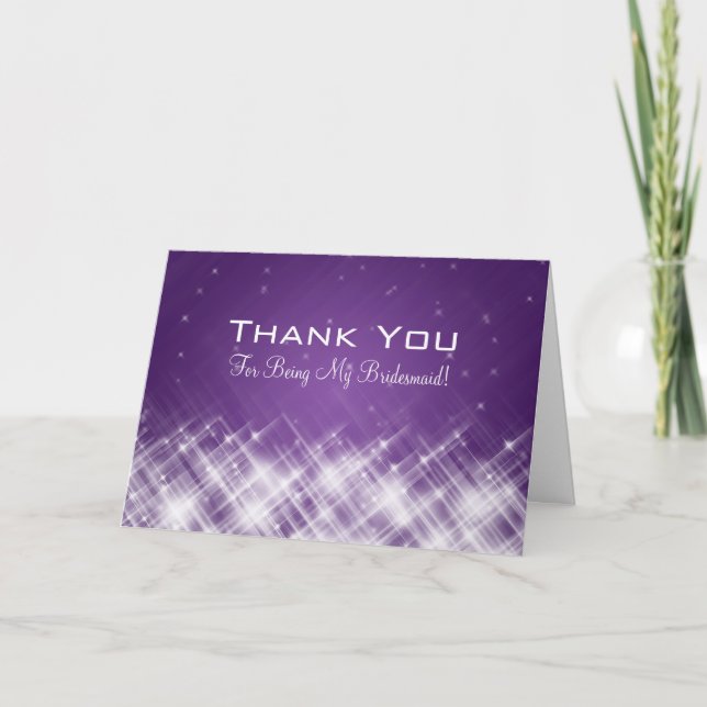 Thank You Bridesmaid Glamourous Sparks Purple (Front)