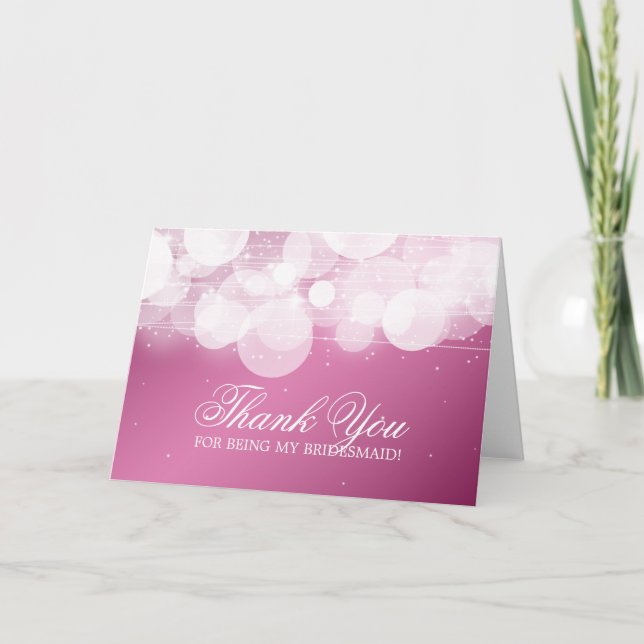 Thank You Bridesmaid Glow & Sparkle Pink (Front)