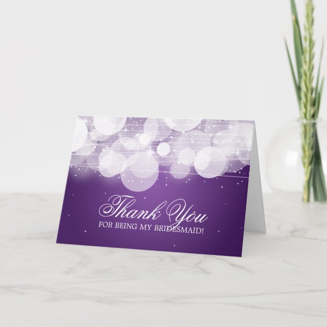 Thank You Bridesmaid Glow & Sparkle Purple (Front)