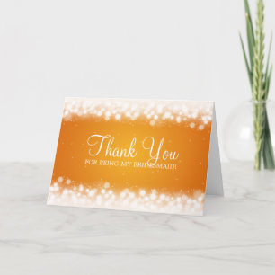 Thank You Bridesmaid Magic Sparkle Orange