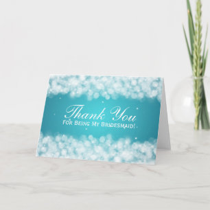 Thank You Bridesmaid Party Sparkle Turquoise