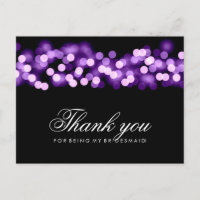 Thank You Bridesmaid Purple Hollywood Glam