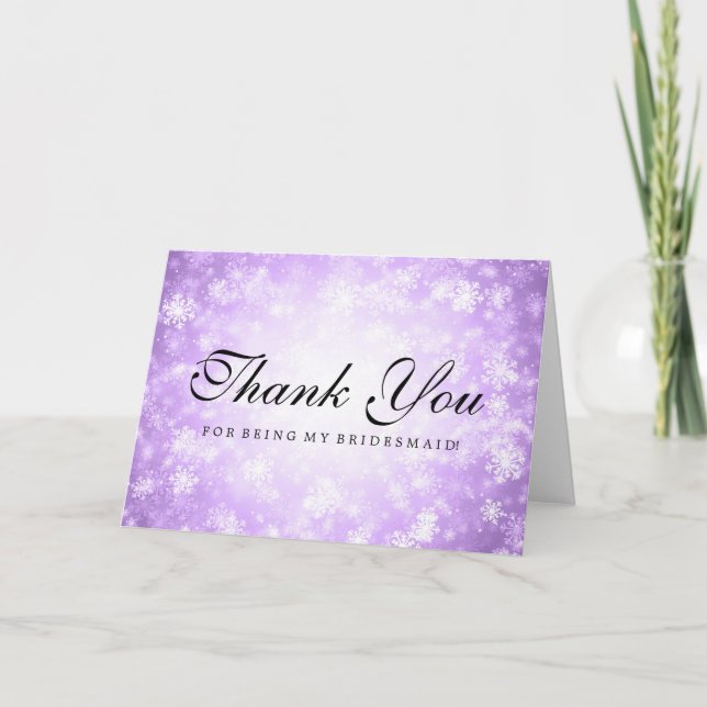 Thank You Bridesmaid Purple Winter Wonderland (Front)