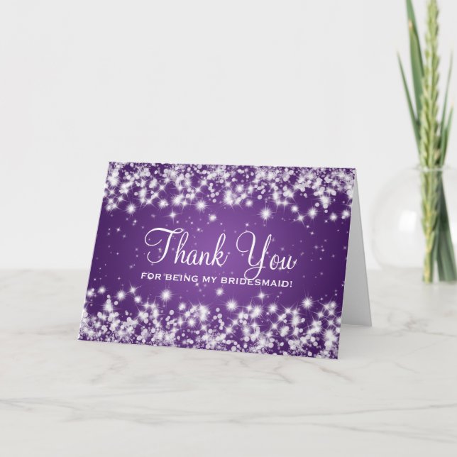 Thank You Bridesmaid Winter Sparkle Purple (Front)