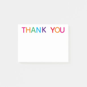 Thank You Bright Multicolored 4 x 3 Post-it Notes