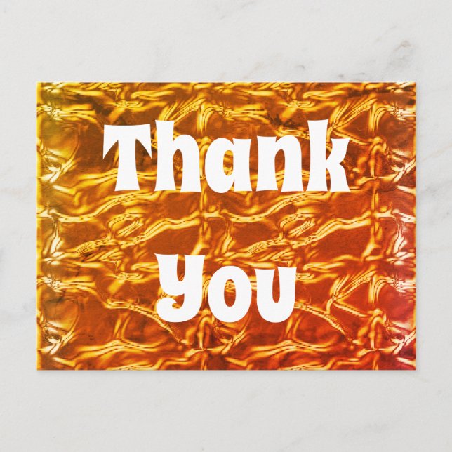 Thank You Bright Orange Abstract Appreciation Postcard (Front)
