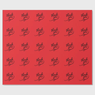 Thank You Bright Red Classical Unique Simple Wrapping Paper