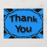 Thank You bright turquoise blue black
