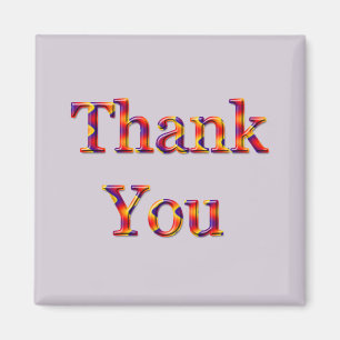 Thank You Bright Vivid Colour Tie-Dye Pattern Magnet