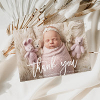 THANK YOU | brush lettering birth announcement