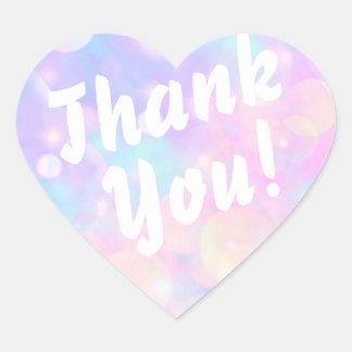 Thank You! Bubbles on Pink Heart Sticker