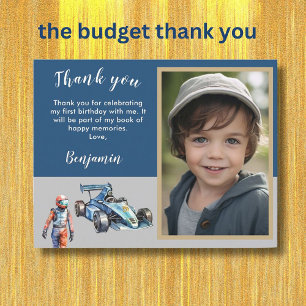 Thank you BUDGET Photo Boy Race 5th Birthday Card