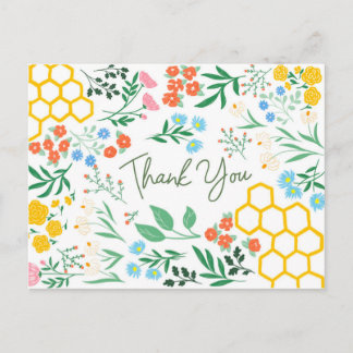 Thank you Bumble Bee and Wild Flower Postcard