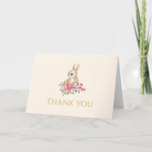 Thank You Bunny 1st Birthday Card