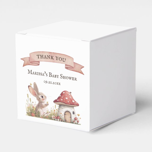 Thank You Bunny Baby Shower Favour Box (Front Side)