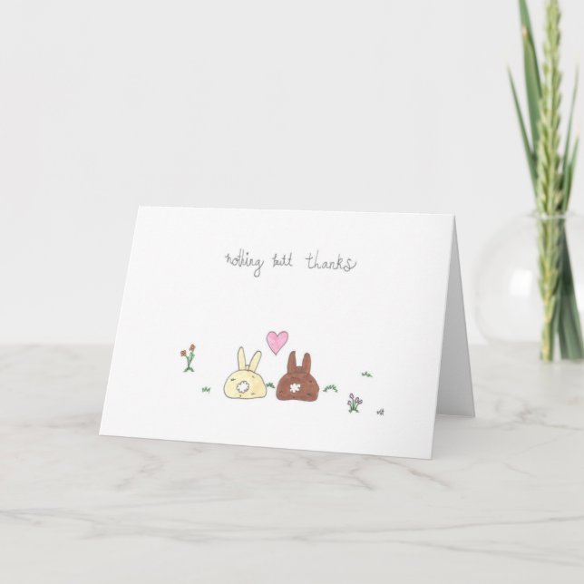 Thank You - Bunny Nothing Butt Thanks Card (Front)