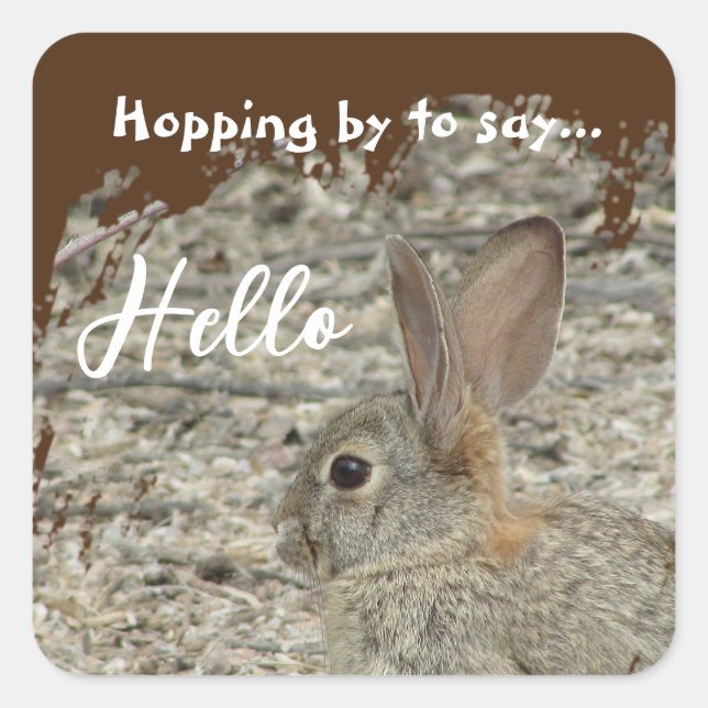 Thank You Bunny Photo Gender Neutral Appreciation Square Sticker (Front)