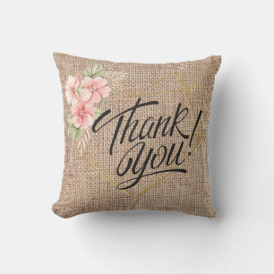 Thank you Burlap print  Cushion