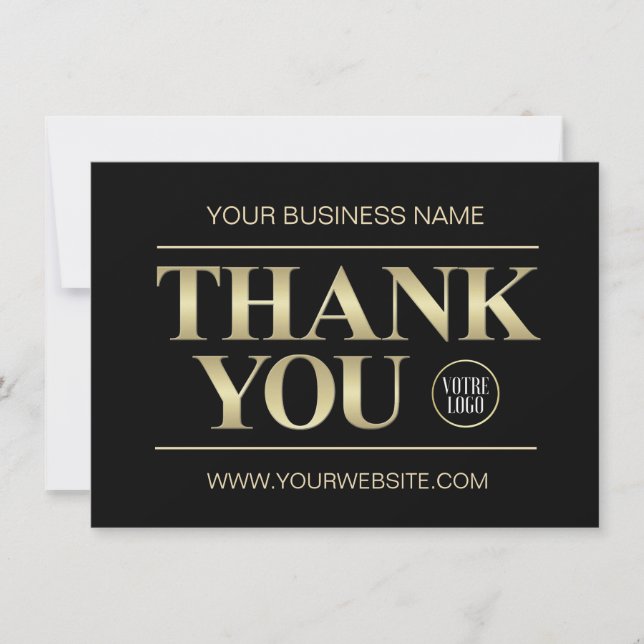 THANK YOU Business Black & Gold | LOGO (Front)
