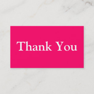 Thank You Business Cards Template Hot Pink Fuchsia