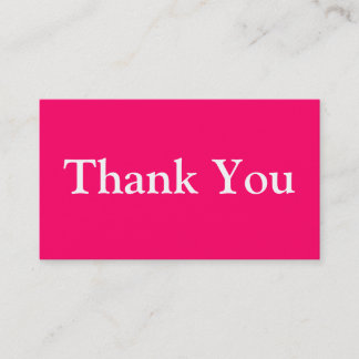 Thank You Business Cards Template Hot Pink Fuchsia