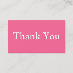 Thank You Business Cards Template Pink