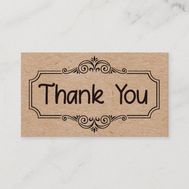 Thank You Business Cards with Kraft color (Front)