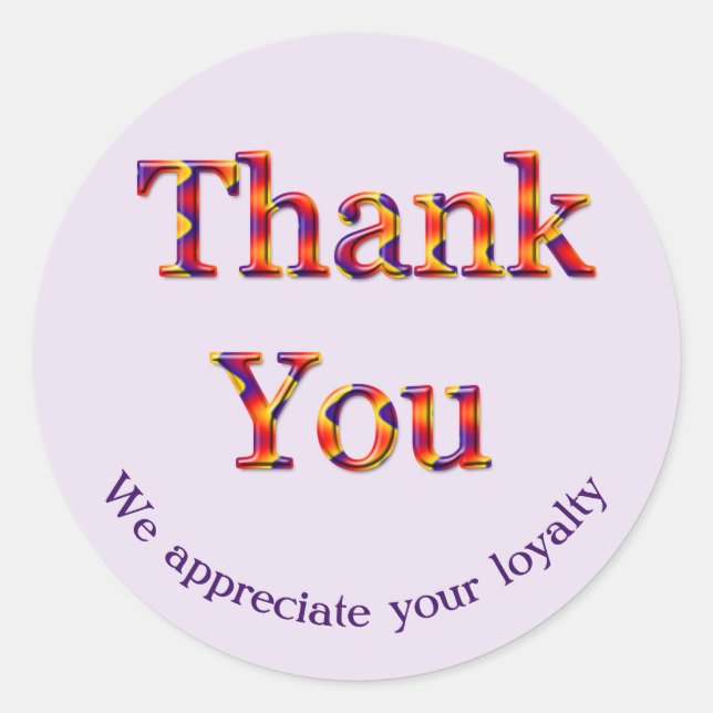 Thank You Business Customer Appreciation Colourful Classic Round Sticker (Front)