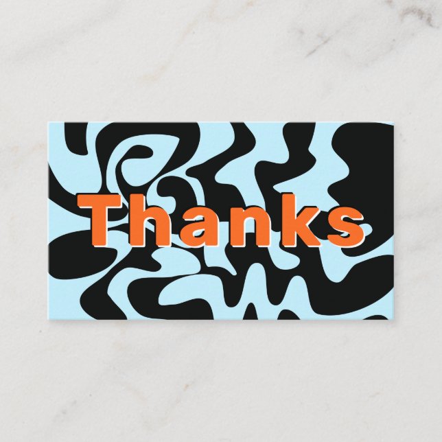 Thank You Business Discount Blue Bright Orange Business Card (Front)