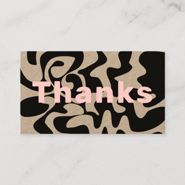 Thank You Business Discount Blush Groovy Kraft Card (Front)