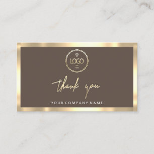 Thank You Business Insert Logo Gold Brown