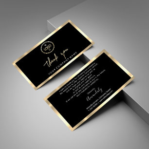 Thank You Business Insert Logo Gold Frame Black