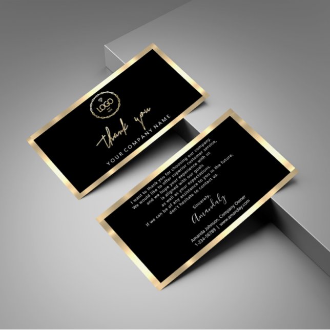 Thank You Business Insert Logo Gold Frame Black (Thank You Business Insert Logo Gold Frame Black)