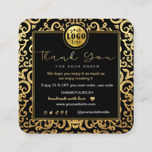 Thank You Business Insert Logo Gold Luxury Frame