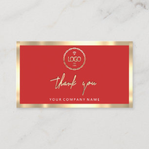 Thank You Business Insert Logo Gold Red