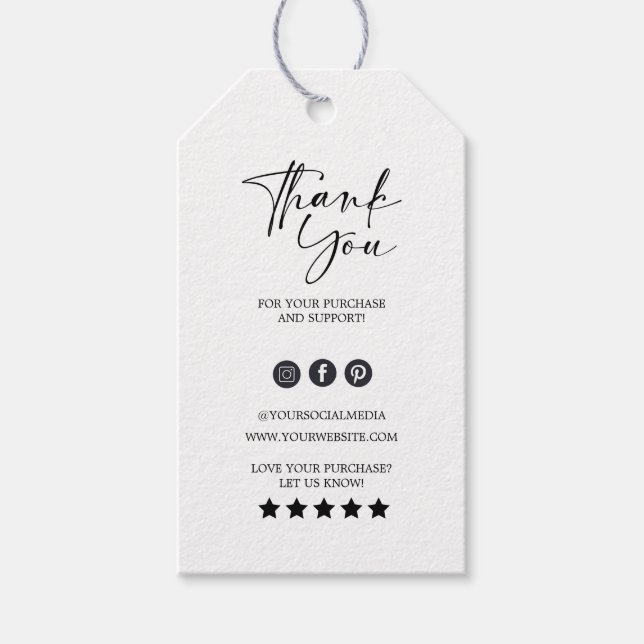 Thank You Business Logo Label Hang Tag (Front)