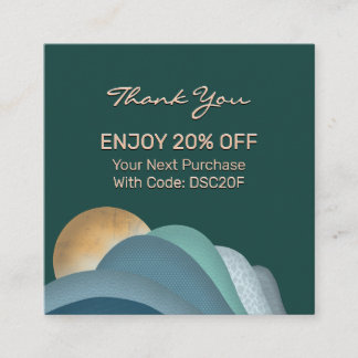 Thank You | Business Logo Modern Boho Discount Card