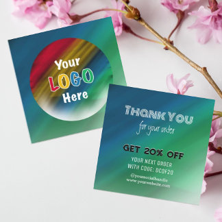 Thank You | Business Logo Modern Ombre Discount Card