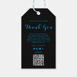 Thank You Business Logo QR Code Label Hang Tag
