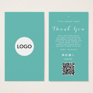 Thank You Business Logo QR Code  Label Hang Tag 