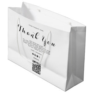 Thank You Business Logo  QR Code    Large Gift Bag